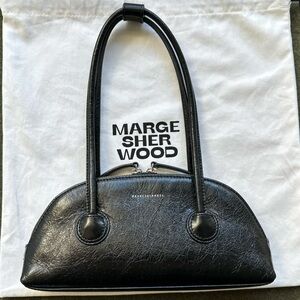 East-West Black Shoulder Bag